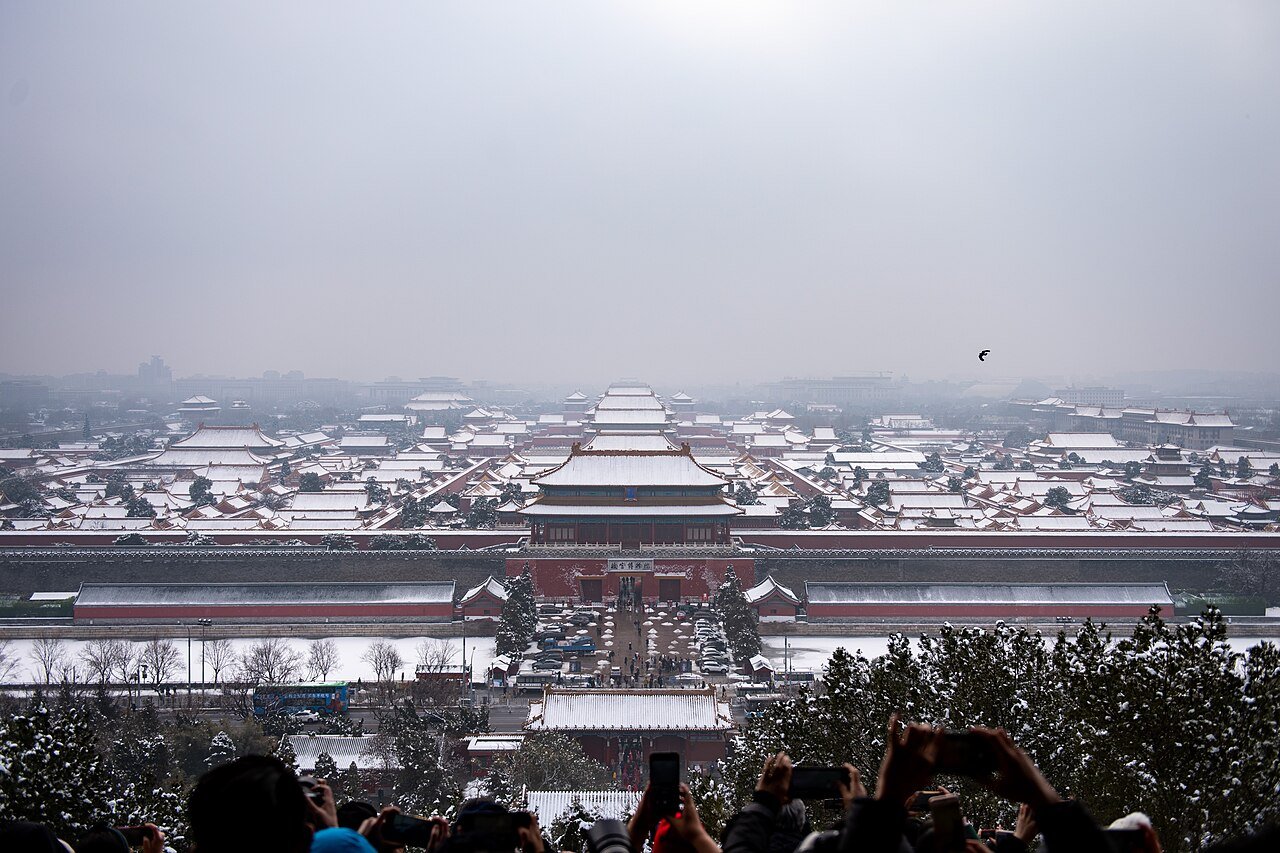 Snow-covered Forbidden City seen from Jingshan Park